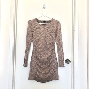 Express Shirred Long Sleeve Dress